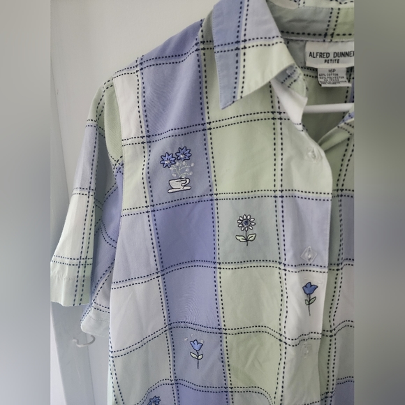 🎃 Vintage Alfred Dunner Patchwork Embroidered Grandma Cottagecore Button Up - Picture 6 of 9